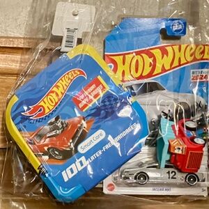 BRAND NEW-2 HOT WHEELS CARS,HOT WHEELS BANDAGES, 2 JUMP FROGS, LABUBU KEYCHAIN